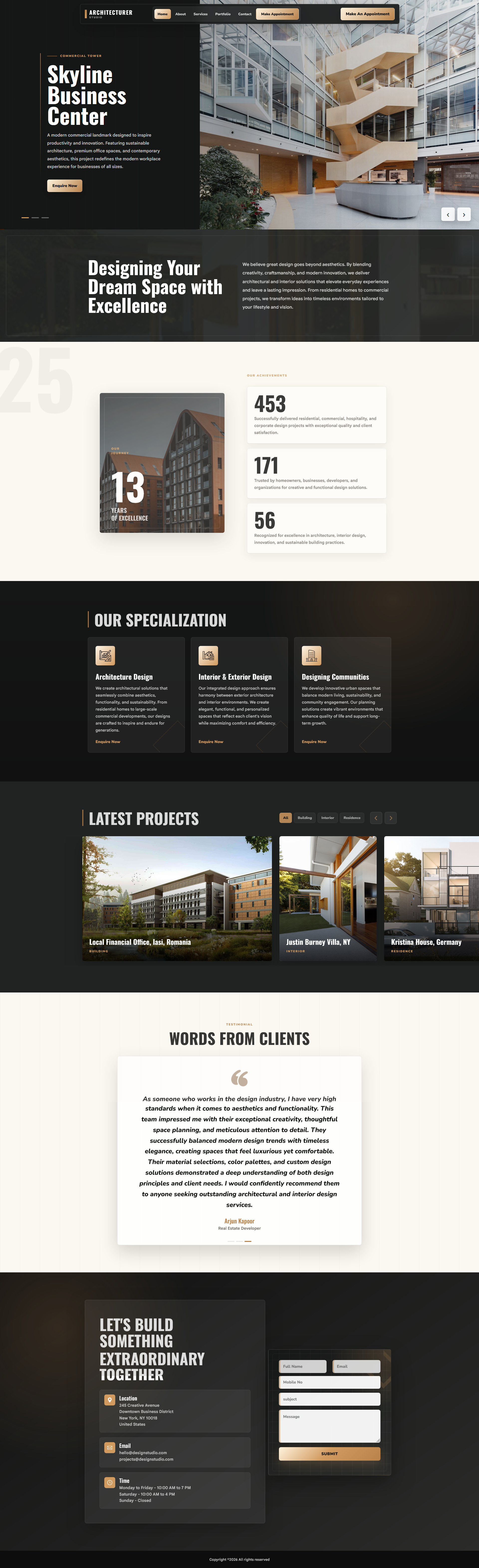 Architect website demo preview