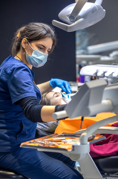 Dental expert treating a patient