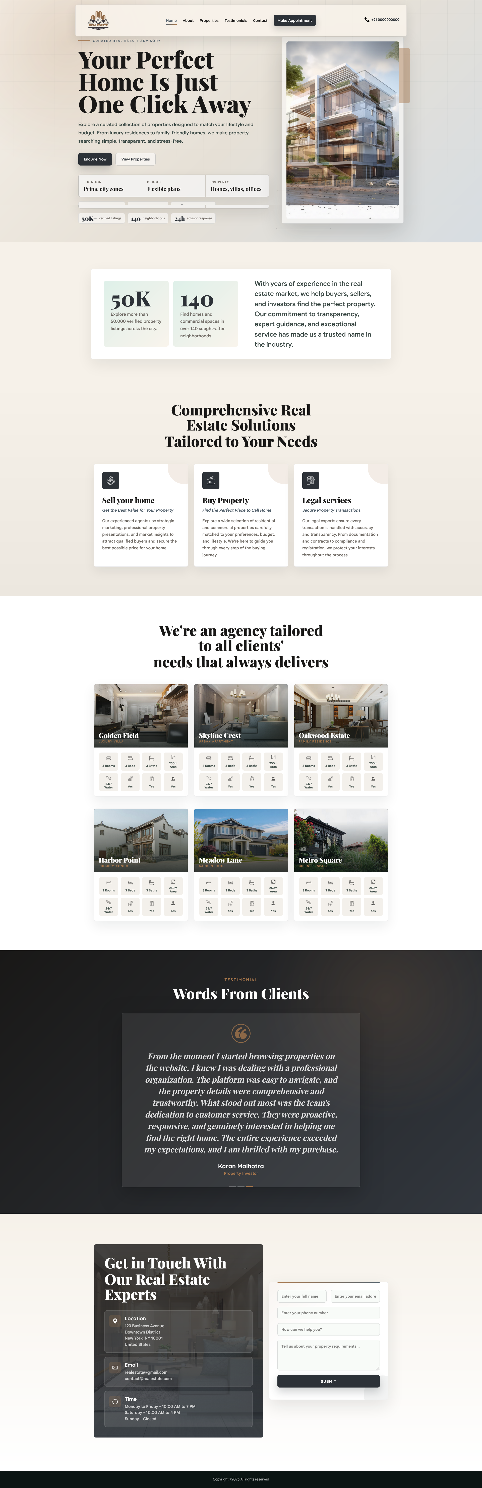 Real estate website demo preview