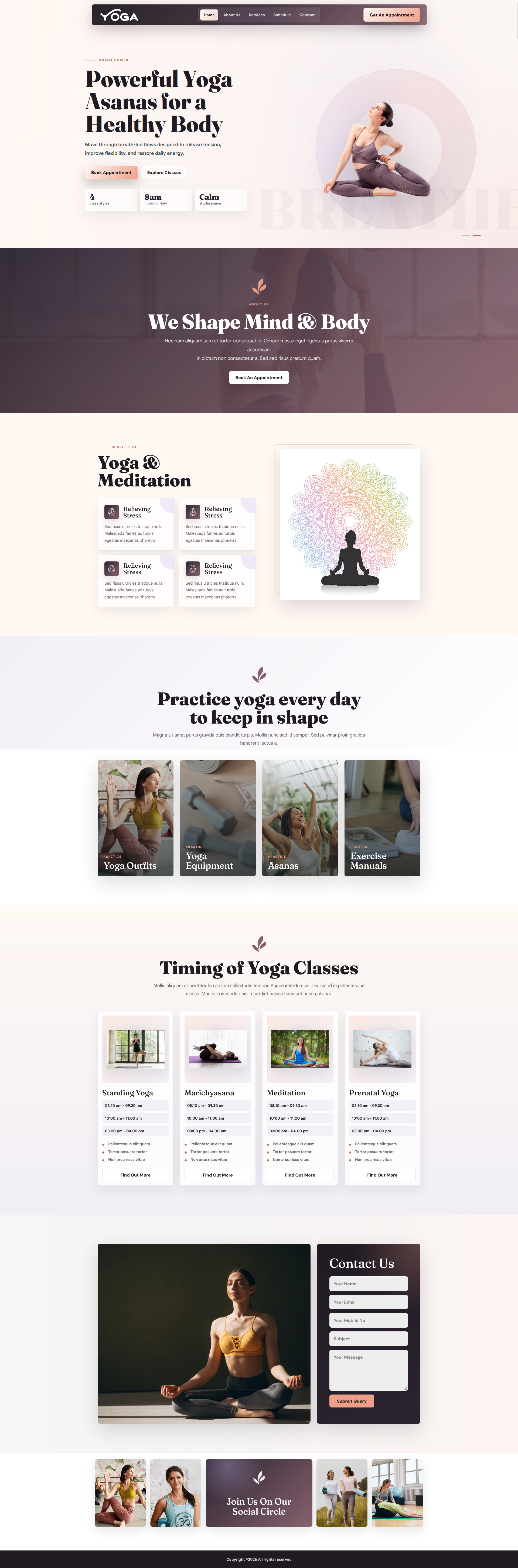 Yoga appointment demo