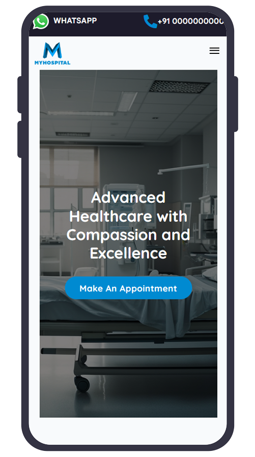 Hospital and clinic website mobile preview